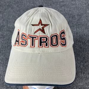 Astros Baseball Cap Beige One Size Embroidered Adjustable‎ MLB Hat Vintage